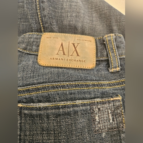 Vintage Armani Exchange-Women's Denim Straight Leg Classic Blue 4 - Picture 9 of 10